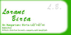 lorant birta business card